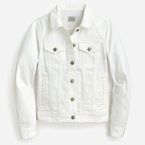 NWT J.Crew Classic Denim Jacket White Jean Vintage Inspired Sz S